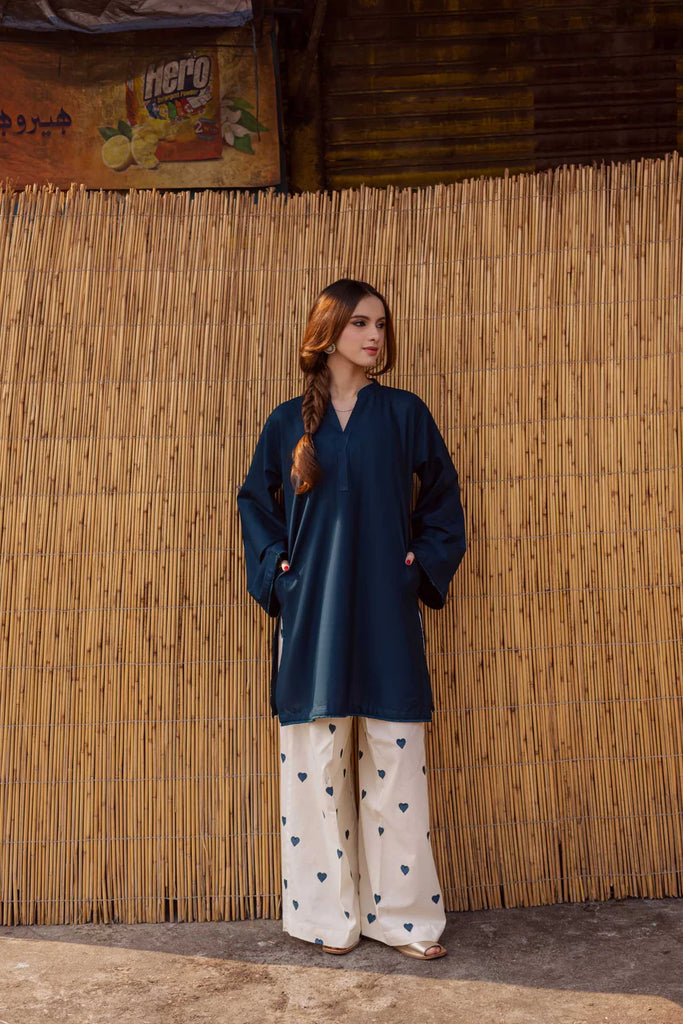 Hania Amir Heart-Motif Embroidered  Palazzo Set